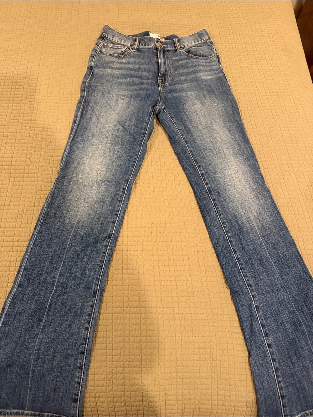 CAbi Women's Faded Blue Flare Jeans